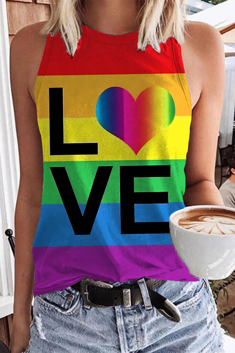 Women's LGBT Rainbow Love Art Tank Top Colour