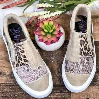 Casual Daily Patchwork Printing Round Comfortable Out Door Flats Shoes Brown