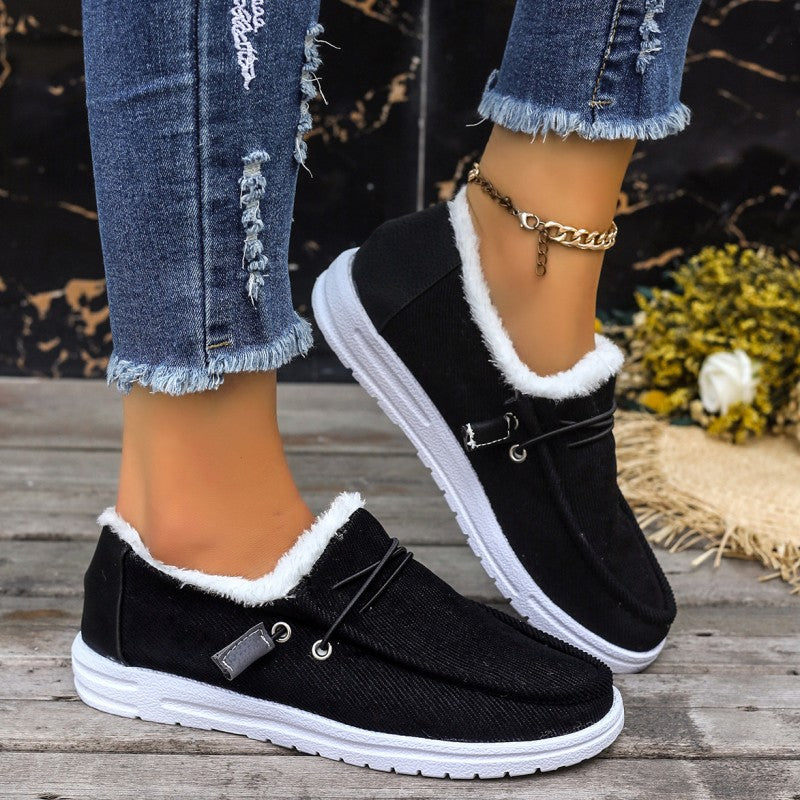 Casual Patchwork Solid Color Round Comfortable Out Door Shoes Black