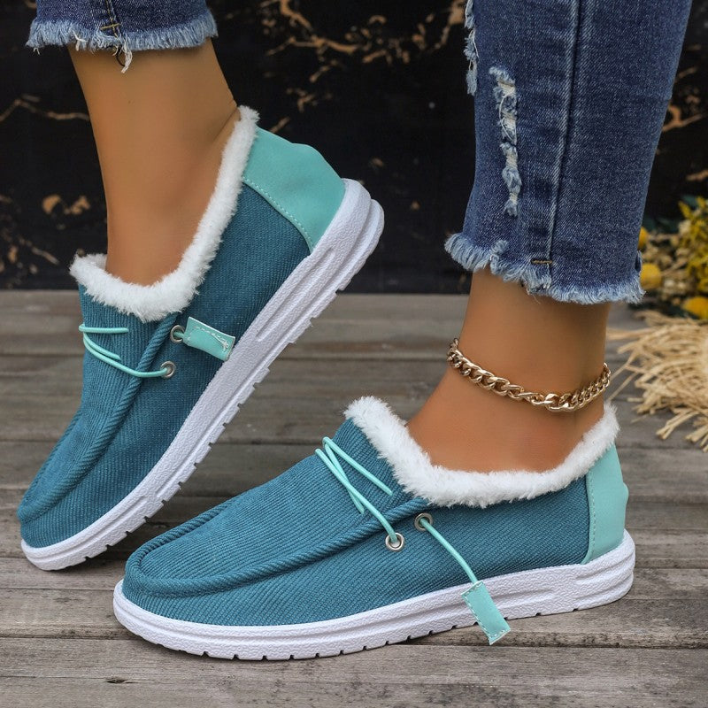 Casual Patchwork Solid Color Round Comfortable Out Door Shoes Sky Blue