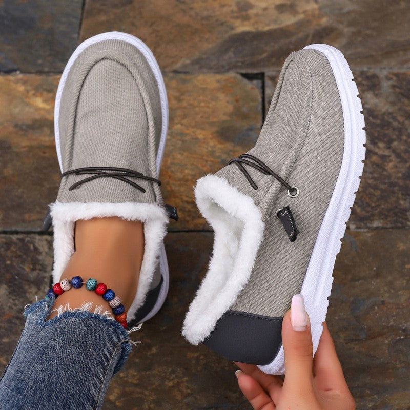 Casual Patchwork Solid Color Round Comfortable Out Door Shoes Grey