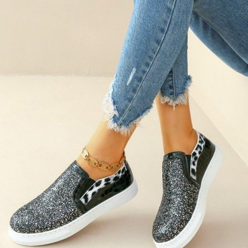 Casual Patchwork Round Comfortable Out Door Flats Shoes Black