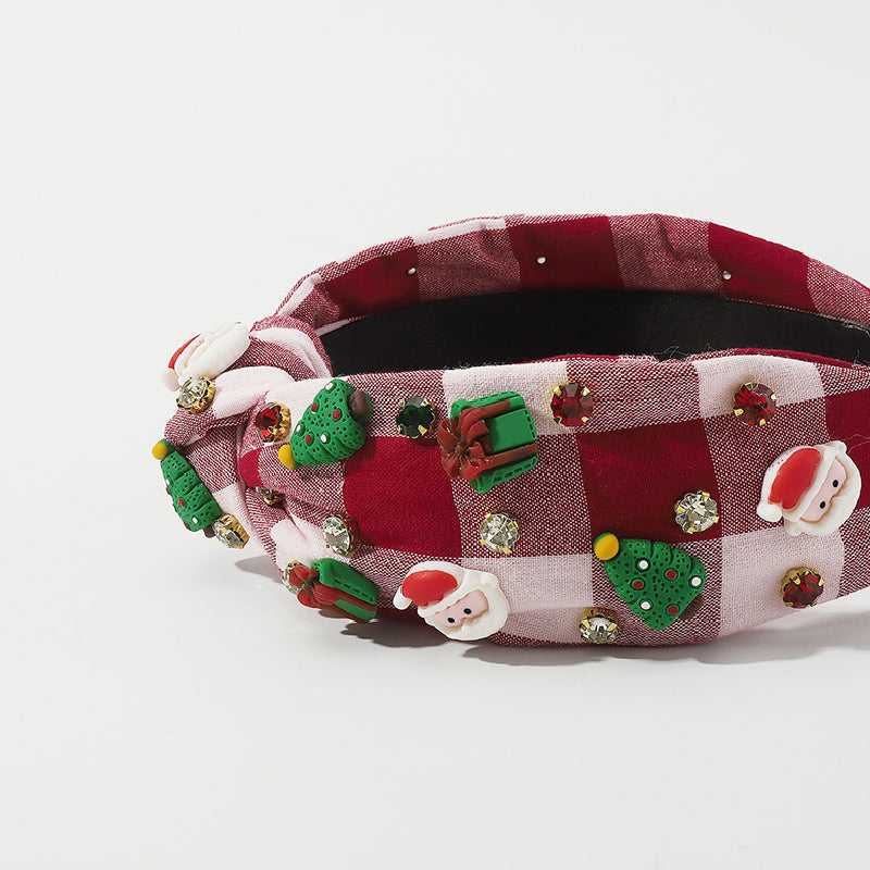 Casual Santa Claus Christmas Tree Patchwork Hair Band