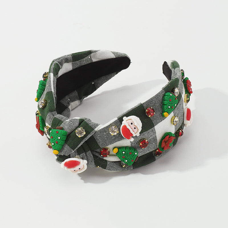 Casual Santa Claus Christmas Tree Patchwork Hair Band