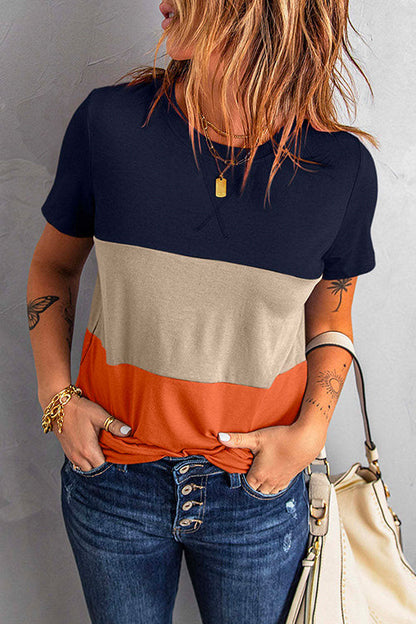 Margovil Short Sleeve Color Block Stripes T-shirt