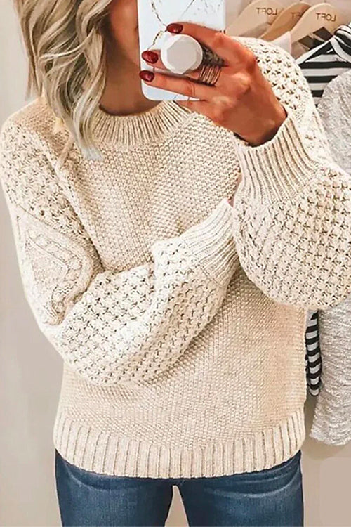 Margovil Crewneck Hollow Out Crochet Knitting Sweater