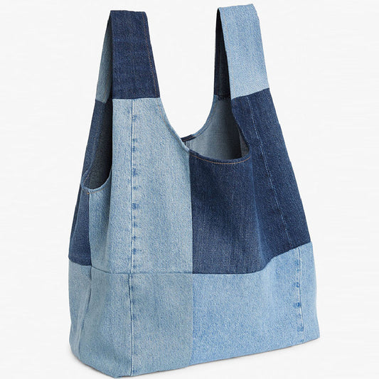 Casual Patchwork Contrast Bags Blue One Size