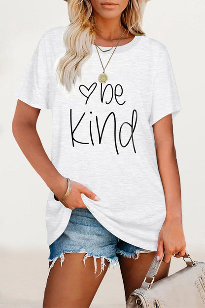 Casual Letter Print O Neck T-Shirts