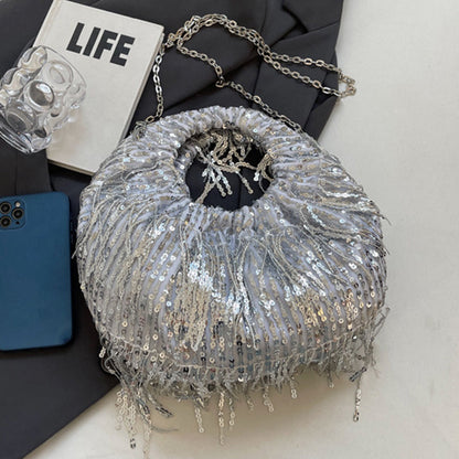 Casual Patchwork Tassel Sequins Bags