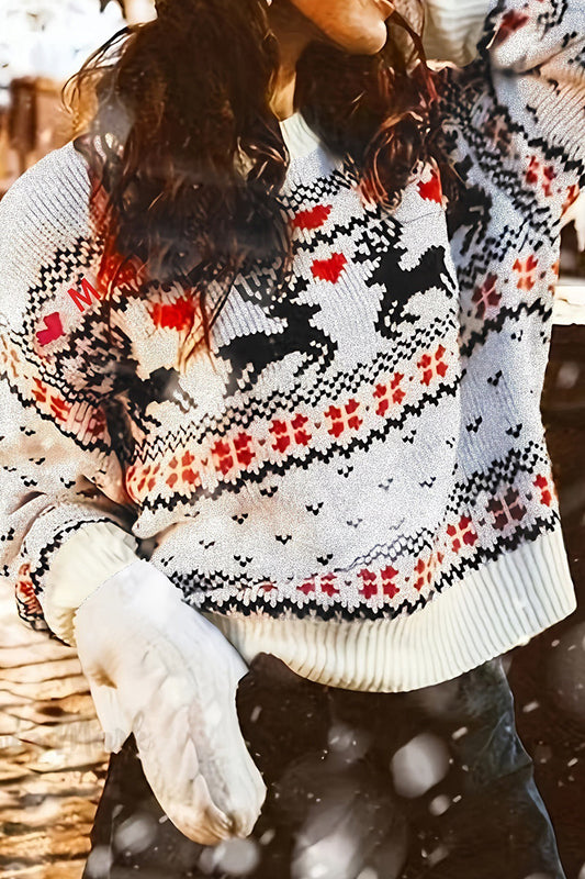 Casual Wapiti Patchwork O Neck Sweaters