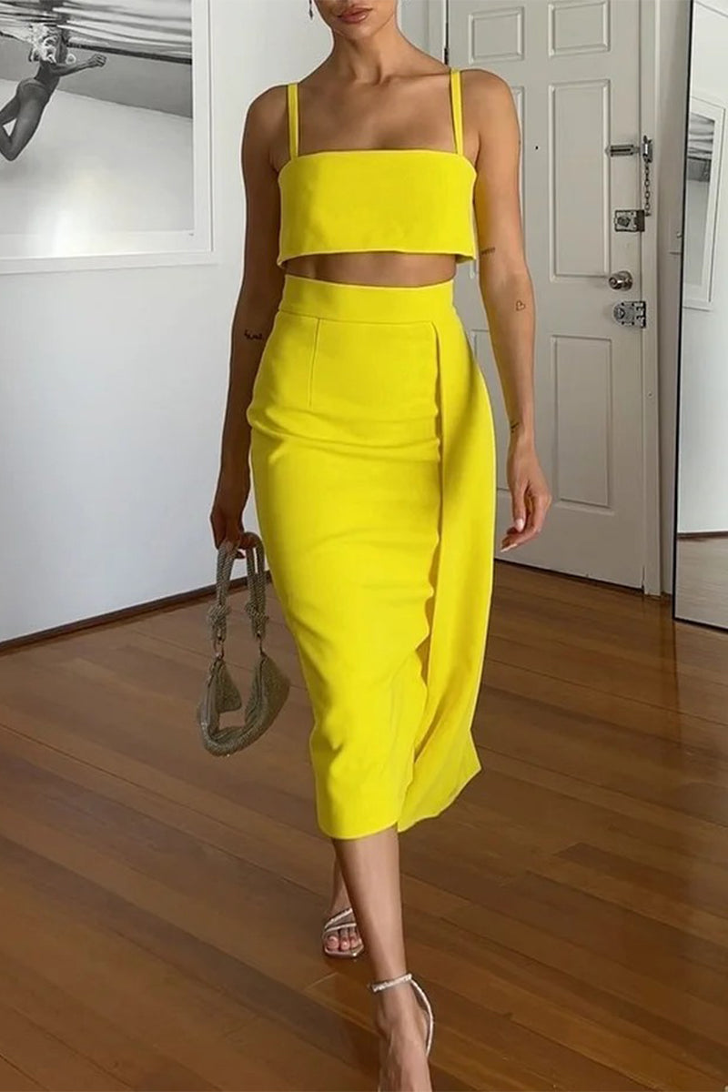 Sexy Ruched Square Neck Sleeveless Two Pieces