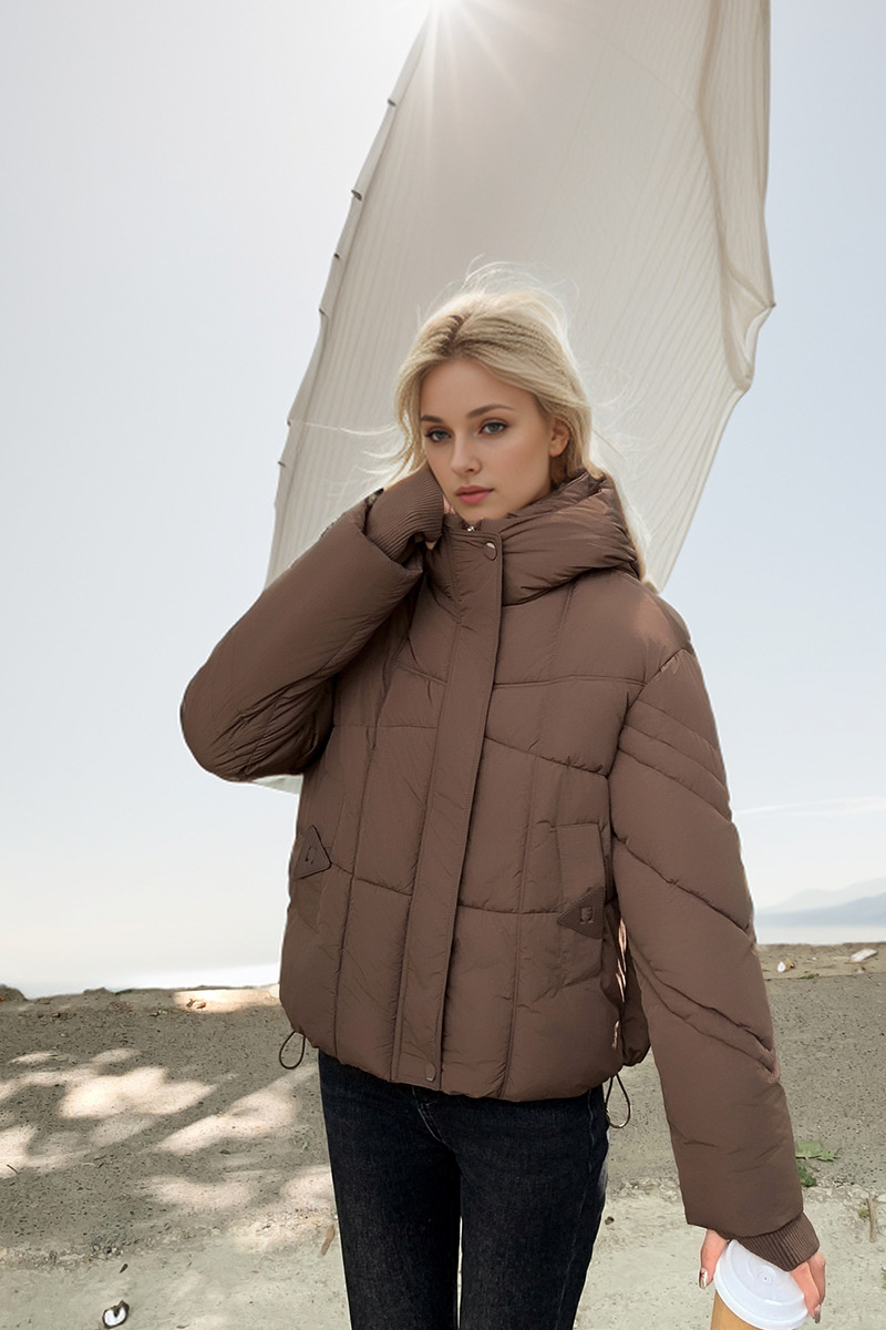 Manteau à capuche décontracté en coton avec poche zippée et poche quotidienne (4 couleurs)