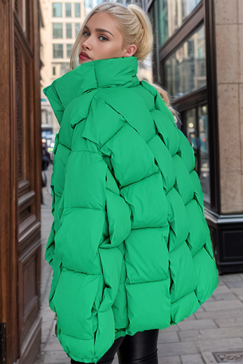 Vêtements d'extérieur décontractés à carreaux avec fermeture éclair et col mandarin en coton (5 couleurs)