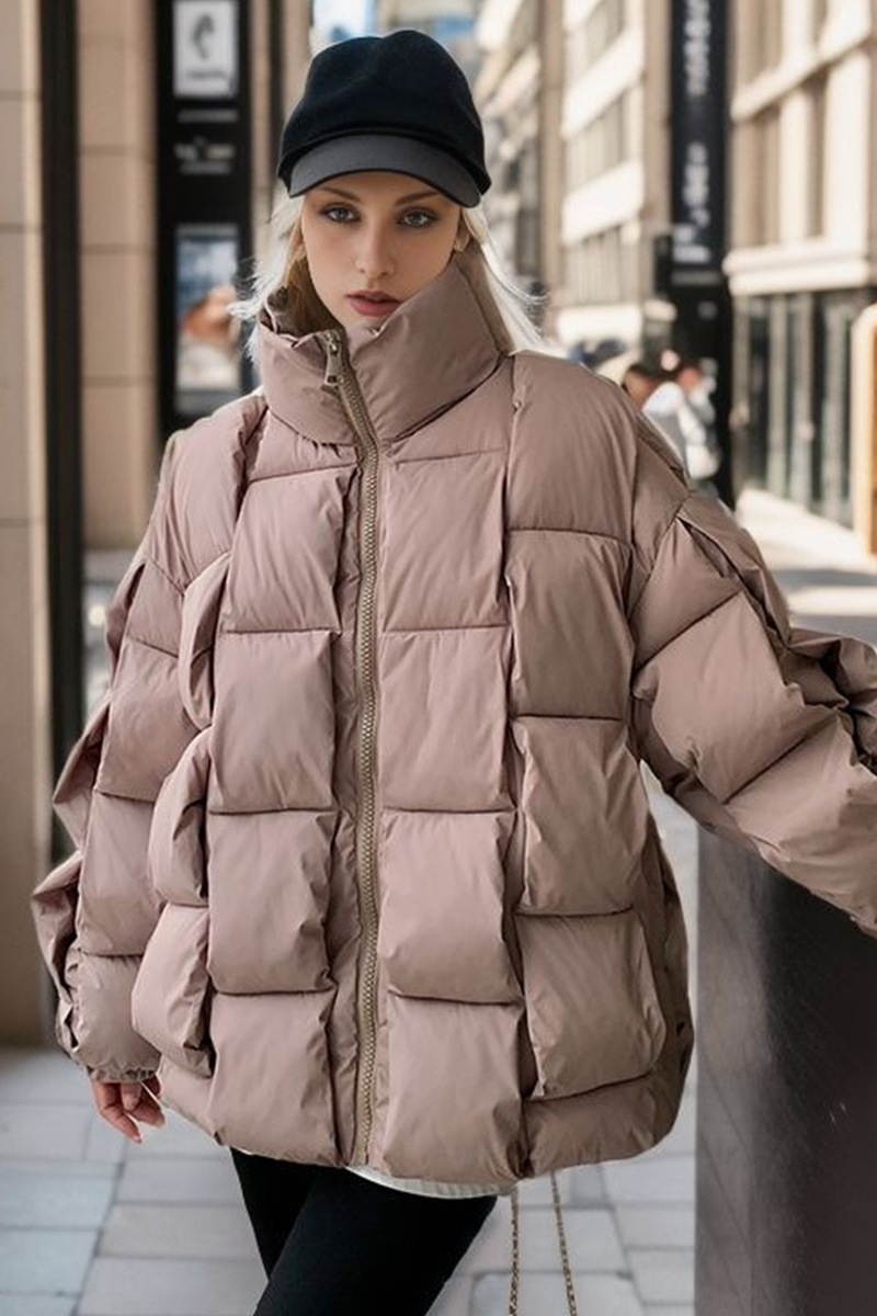 Vêtements d'extérieur décontractés à carreaux avec fermeture éclair et col mandarin en coton (5 couleurs)