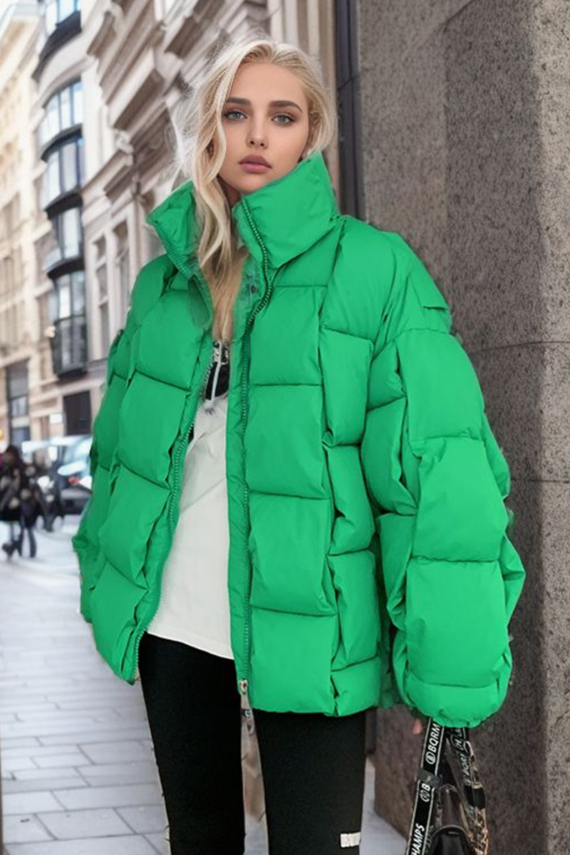 Vêtements d'extérieur décontractés à carreaux avec fermeture éclair et col mandarin en coton (5 couleurs)