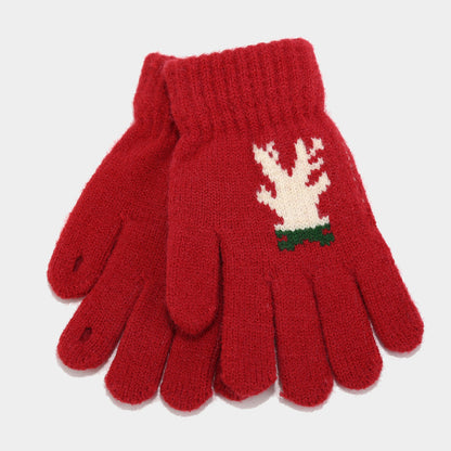 Ensemble de 3 pièces de gants, bonnet, écharpe et bois de renne de Noël (3 couleurs)