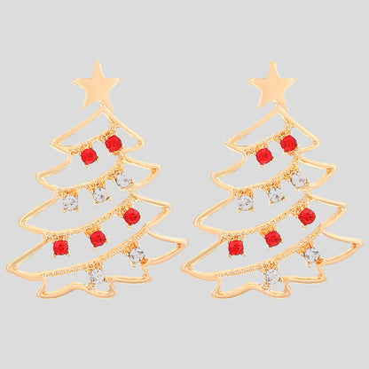 Boucles d'oreilles décoratives en strass ajourées pour sapin de Noël