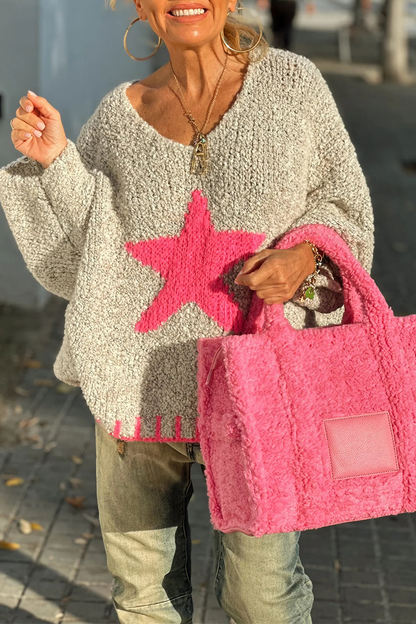 Hauts à col en V contrastés tissés par les étoiles de Casual Street