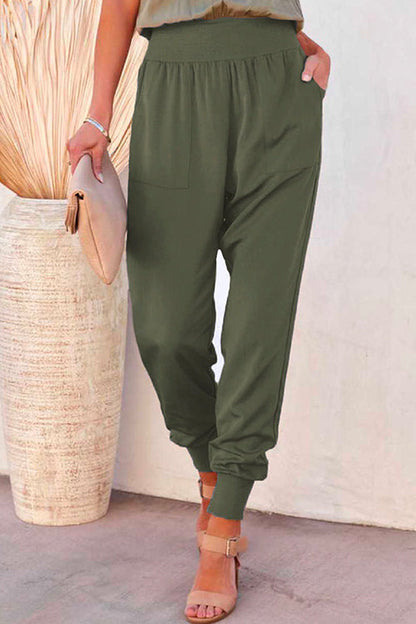 Margovil Solid Side Split Pockets Jogger Pants