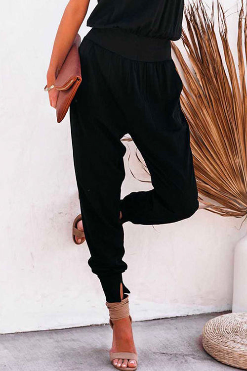 Margovil Solid Side Split Pockets Jogger Pants