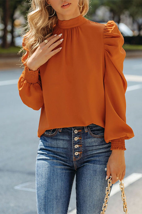 Margovil Mockneck Long Sleeve Blouse