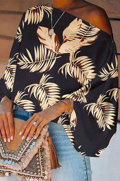 Margovil Stylish Off Shoulder Flare Sleeve Printed Top