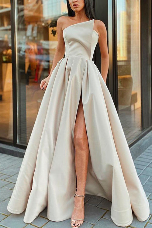 Margovil Off Shoulder Sleeveless Slit Maxi Party Dress