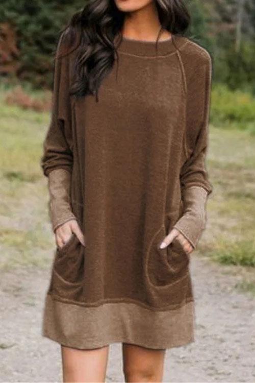 Margovil Maureen Pockets Cozy Autumun Sweatershirt Dress