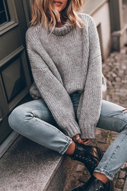 Margovil Crewneck Drop Shoulder Cozy Knit Sweater