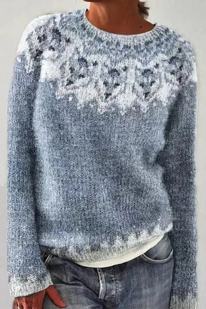 Pull décontracté à col rond et motif unique Margovil (en 6 motifs)