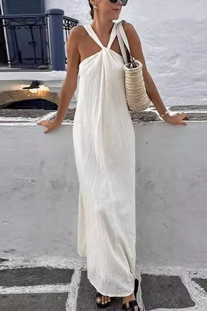 Margovil Chic Sleeveless Flowy Maxi Holiday Dress