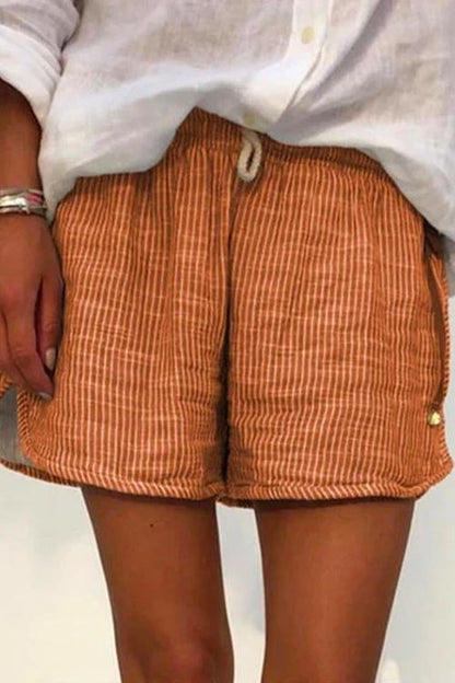 Margovil Fashion Style Drawstring Waist Striped Shorts