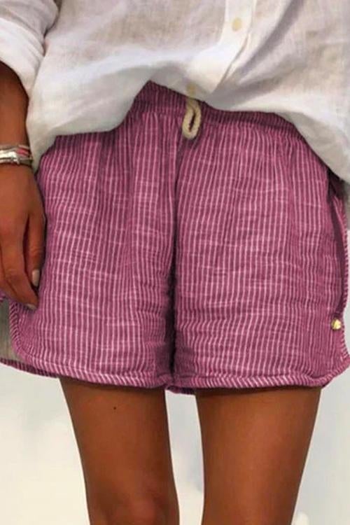 Margovil Fashion Style Drawstring Waist Striped Shorts