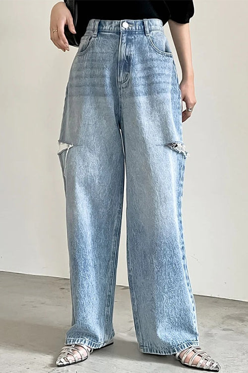 Margovil – Zerrissene Distressed-Jeans mit weitem Bein