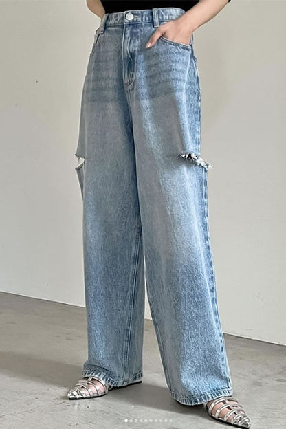 Margovil – Zerrissene Distressed-Jeans mit weitem Bein