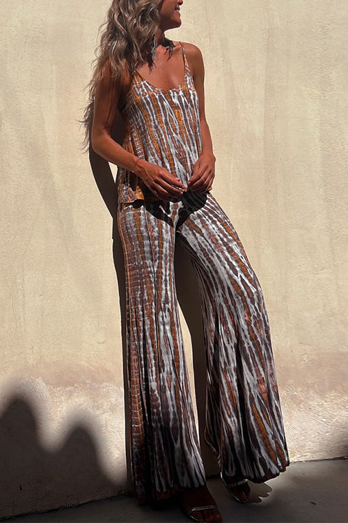 Margovil Tie Dye Cami Top and Bell Bottoms Pants Set