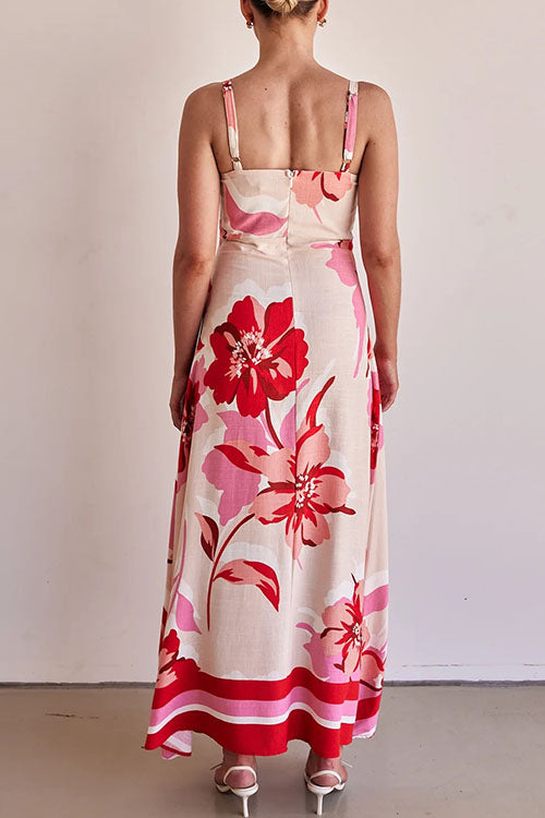 Margovil Empire Waist Floral Print Maxi Cami Dress