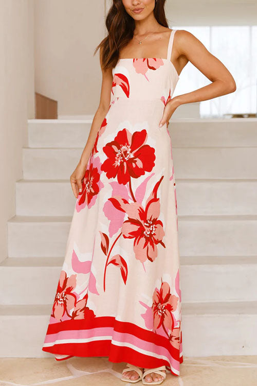 Margovil Empire Waist Floral Print Maxi Cami Dress