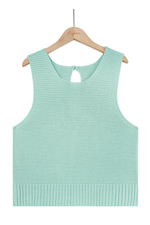 Margovil Solid Back Buttons Knitting Tank