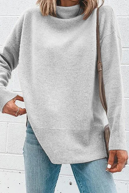 Margovil Turtleneck Drop Shoulder Long Sleeve Sweater Top