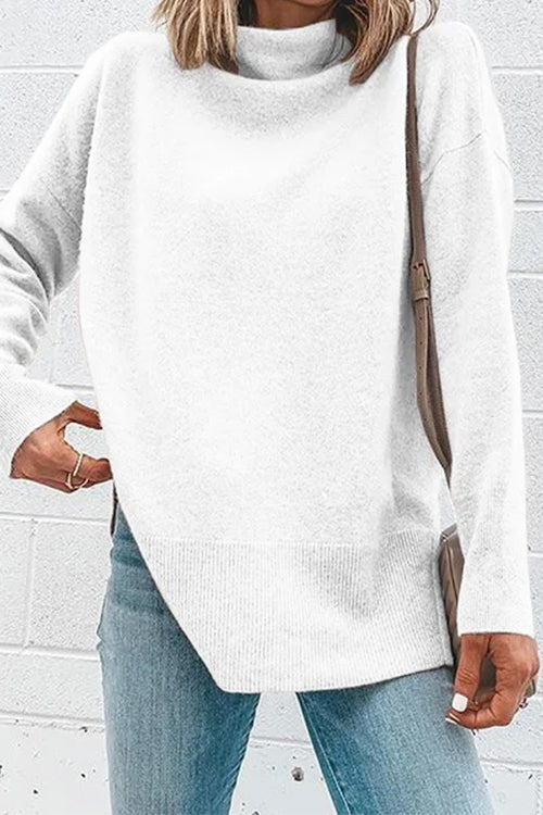 Margovil Turtleneck Drop Shoulder Long Sleeve Sweater Top