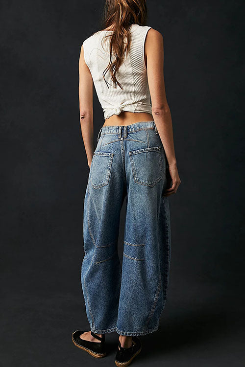 Margovil Mid Rise Barrel Leg Jeans