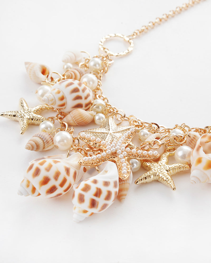 Beach Chain Conch Starfish Shell Necklace