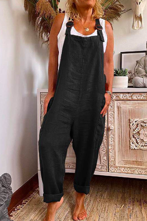 Margovil Solid Baggy Pockets Tapered Overalls