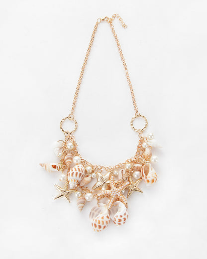 Beach Chain Conch Starfish Shell Necklace