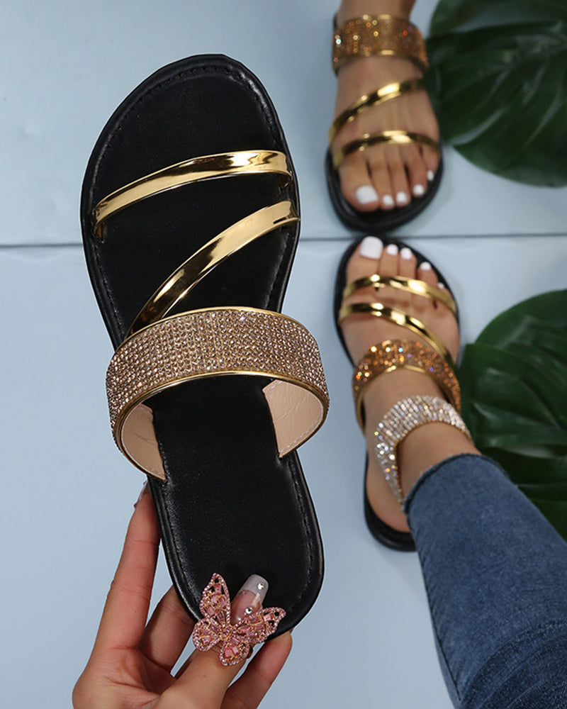 Rhinestone Casual Beach Sandals