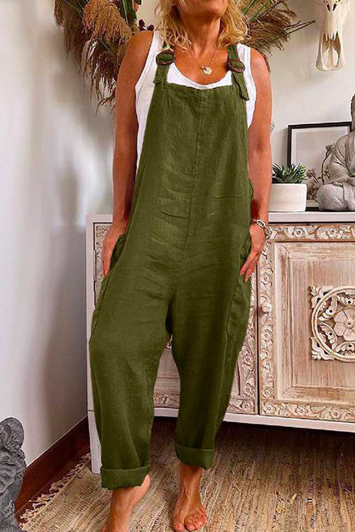 Margovil Solid Baggy Pockets Tapered Overalls