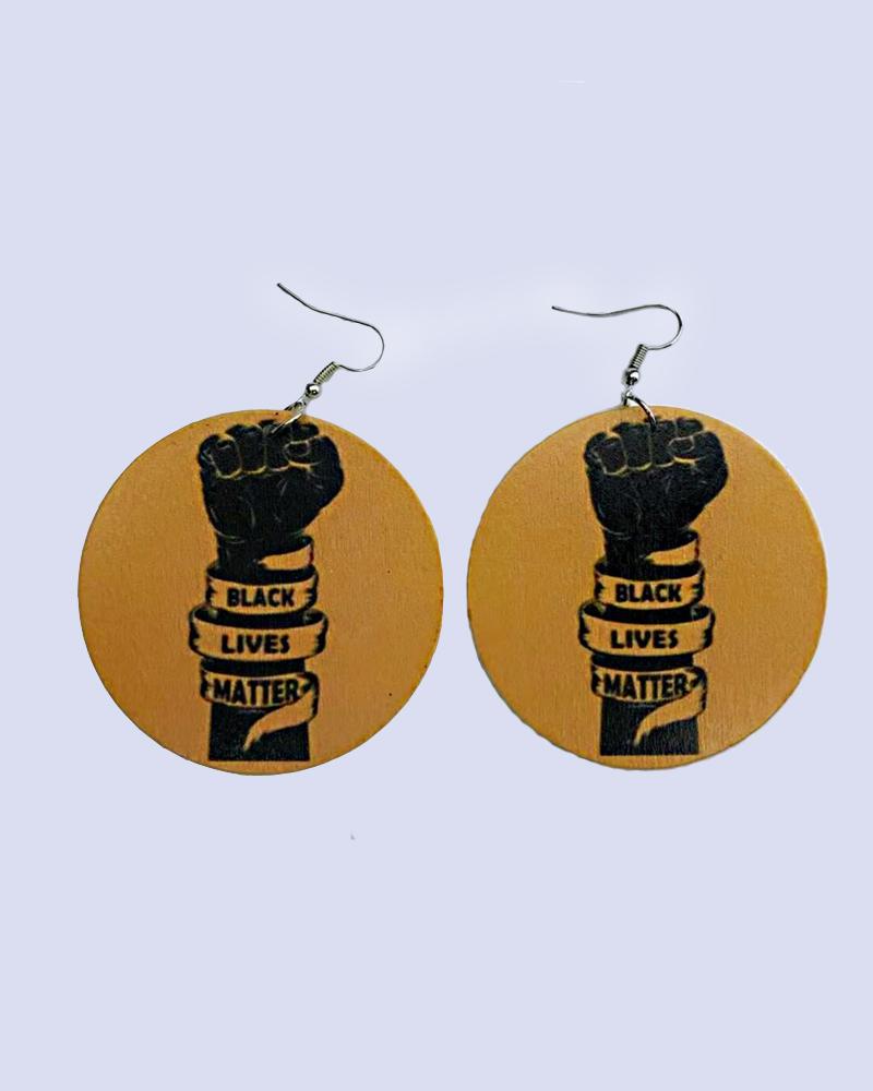 Black Lives Matter Wooden Earrings