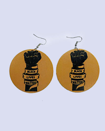 Black Lives Matter Wooden Earrings