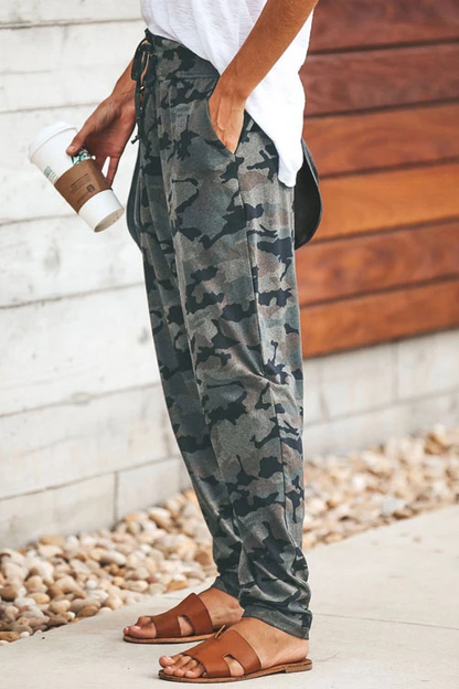 Margovil Casual Pockets Drawstring Camo Joggers